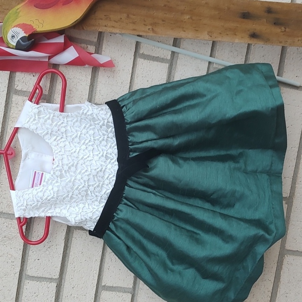 Green & White Dress